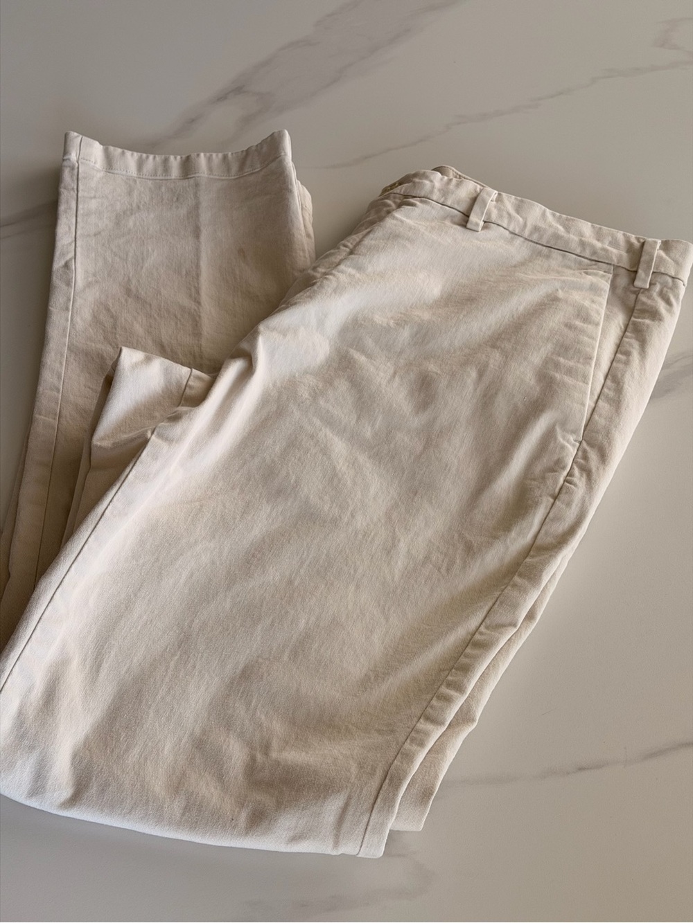 Uniqlo Men's Cream Chinos - Straight Casual Pant, 36x34
